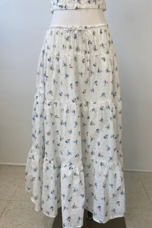 Textured Floral Maxi Skirt