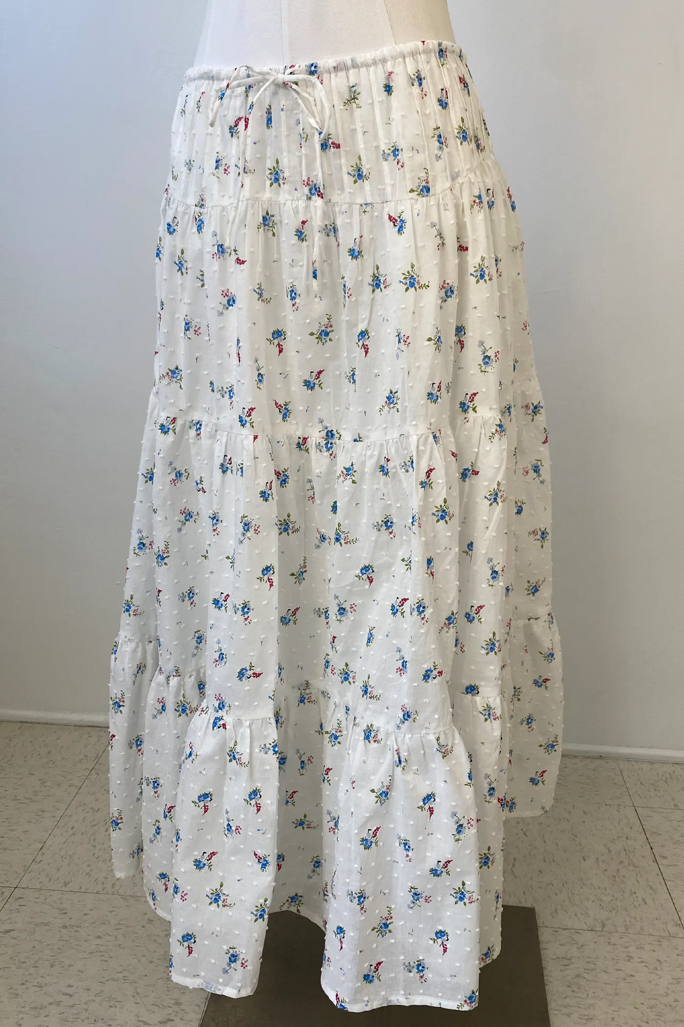 Textured Floral Maxi Skirt