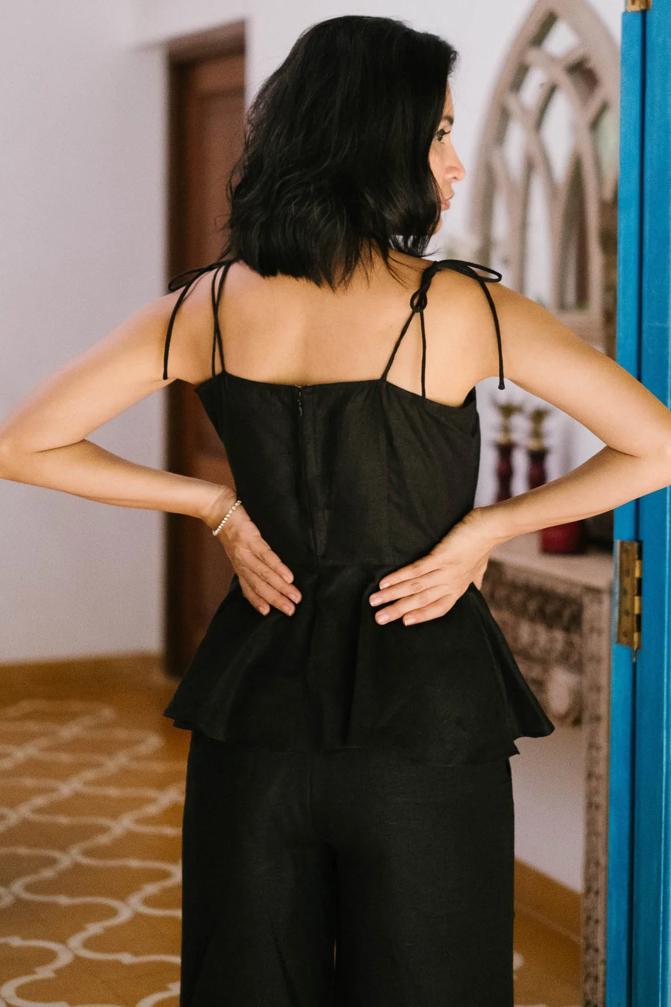 The Linen Peplum Top