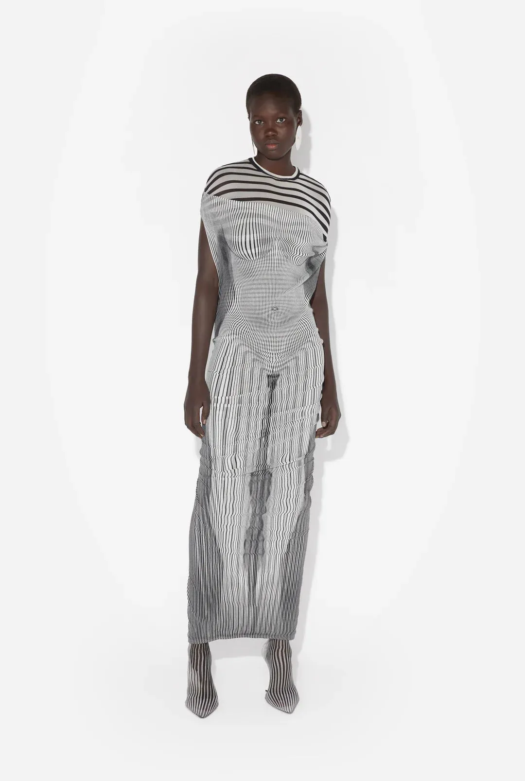 The Long Draped Body Morphing Dress