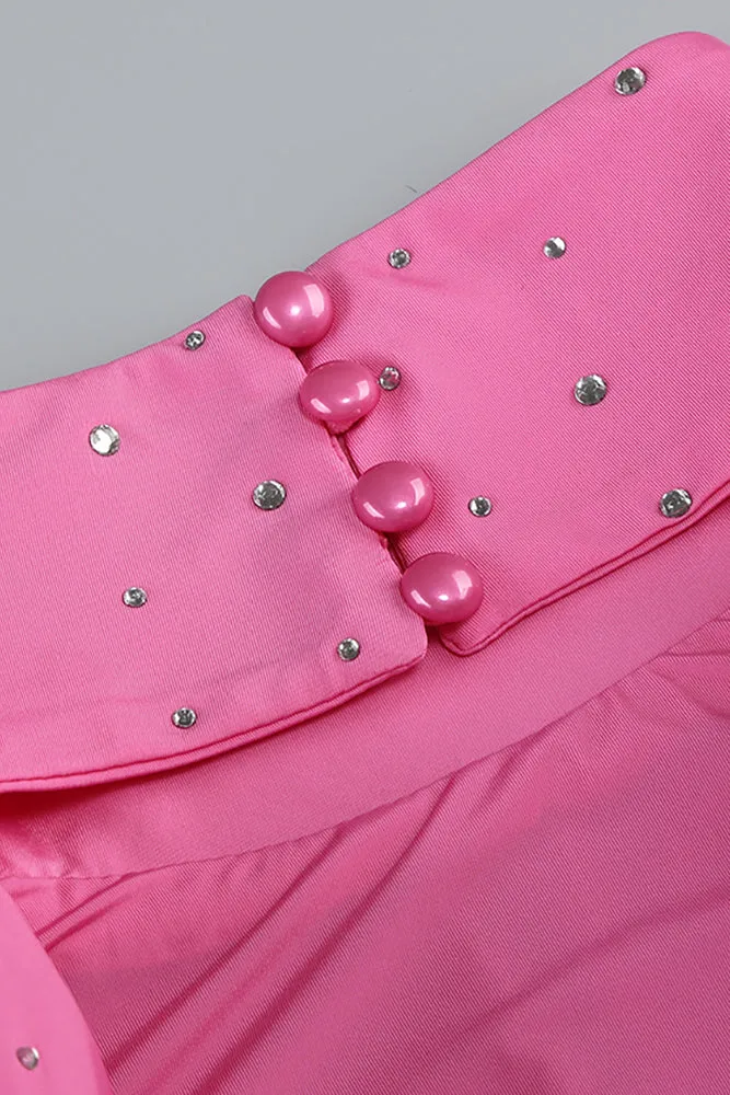 Turtle Crystal Embellished Draped Mini Dress