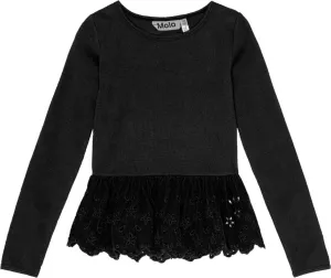 Tween Tops | Riana Black Long Sleeve Peplum Top | Molo