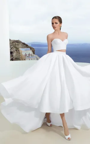 Two Pieces High Low Sweetheart Sleeveless Simple Dress-714279
