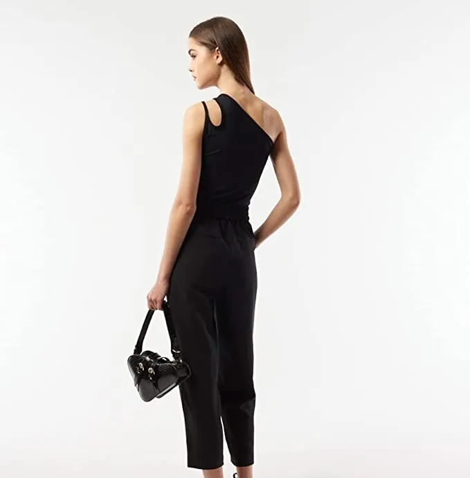 VHNY Tank Tops for Women | Sleeveless Womens Tank Tops | Asymmetrical Jersey Sleeveless Tank Top Black Sage Mauve NYC Brand (Black, L, l)