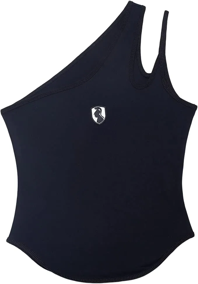 VHNY Tank Tops for Women | Sleeveless Womens Tank Tops | Asymmetrical Jersey Sleeveless Tank Top Black Sage Mauve NYC Brand (Black, L, l)