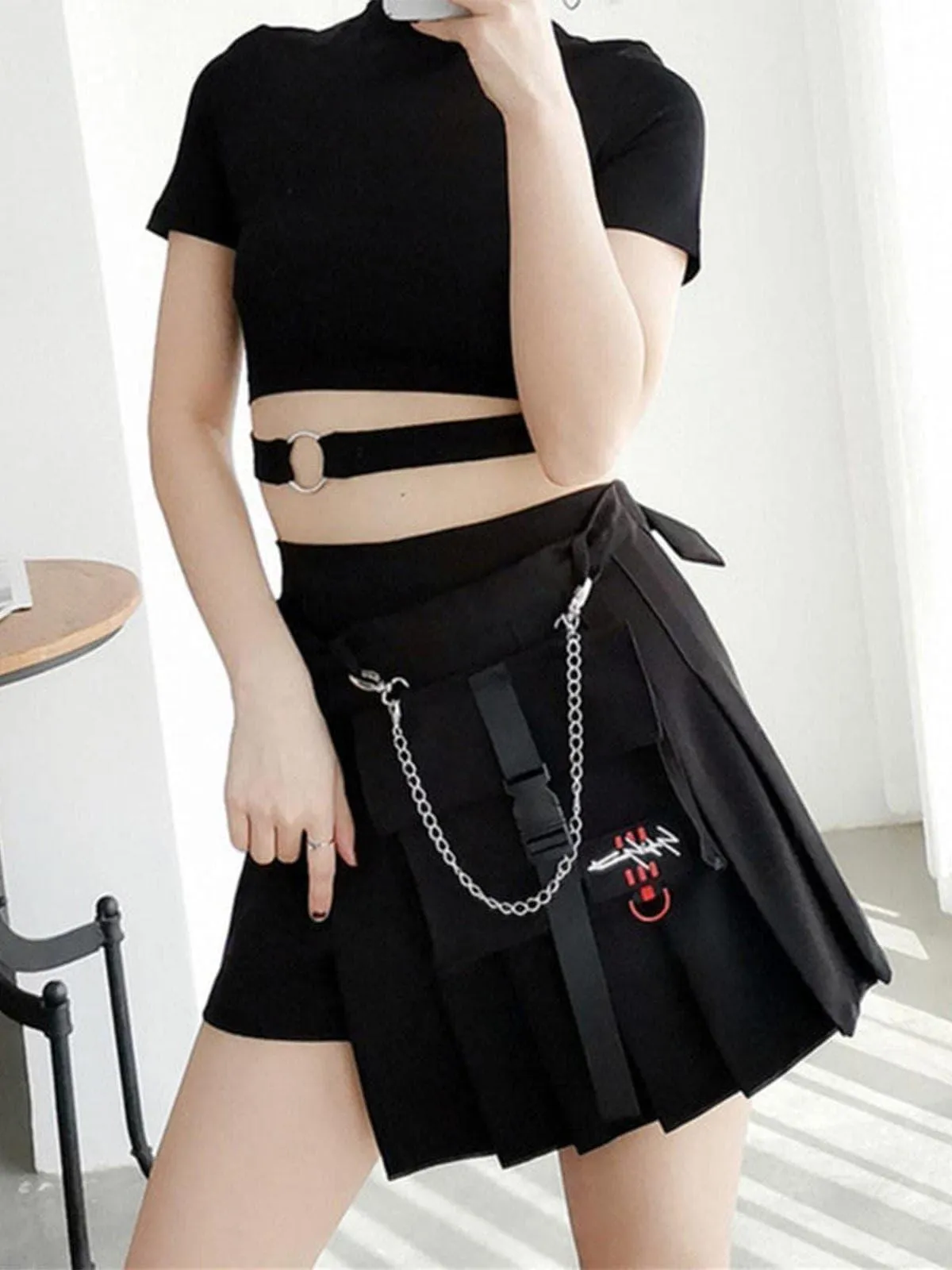 Vintage Plaid Irregular Pleated Skirts
