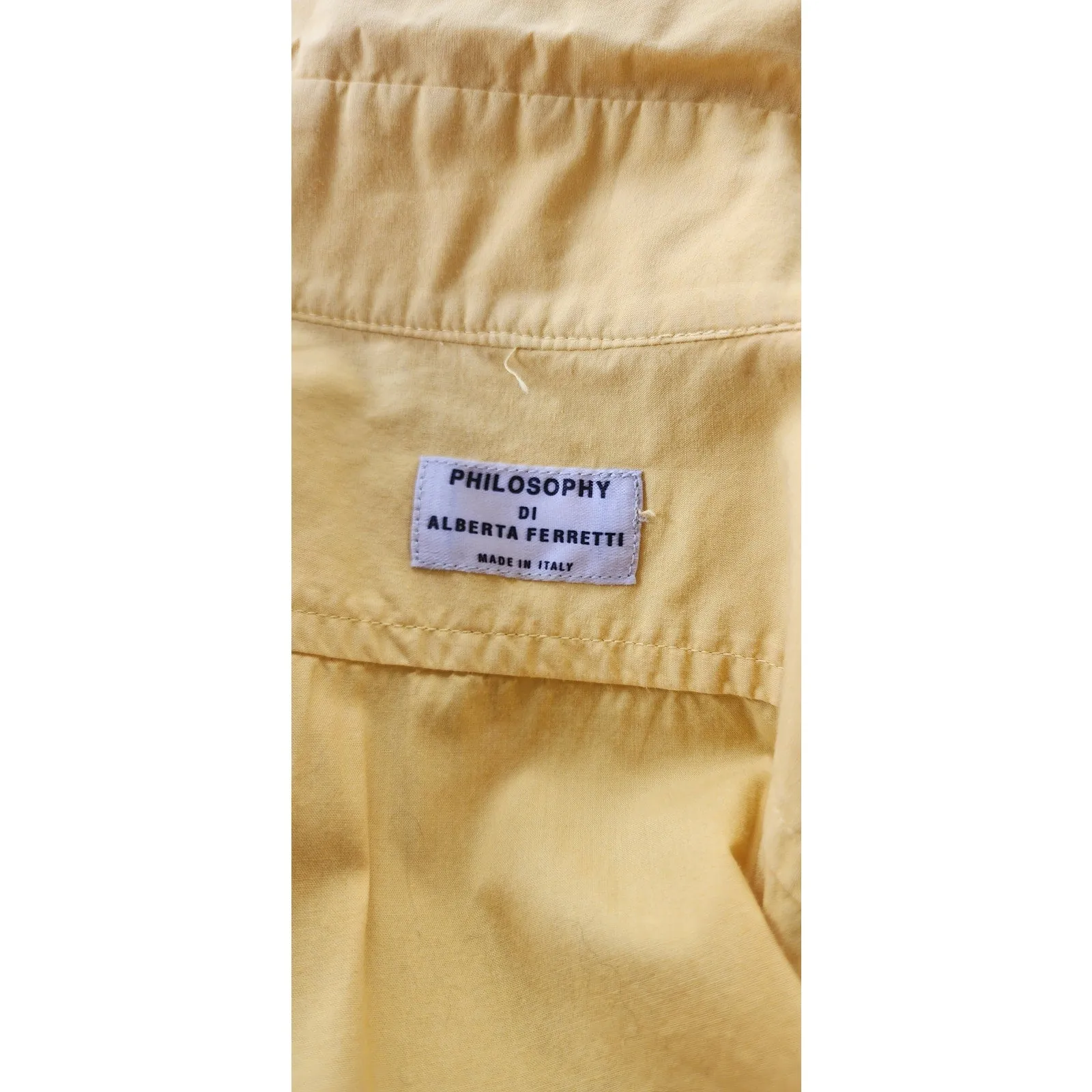 Vintage Yellow Shirt Philosophy Alberta Ferretti Crochet Trim Blouse / S