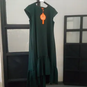 Vivo Lindi High Low Dress - Dark Green