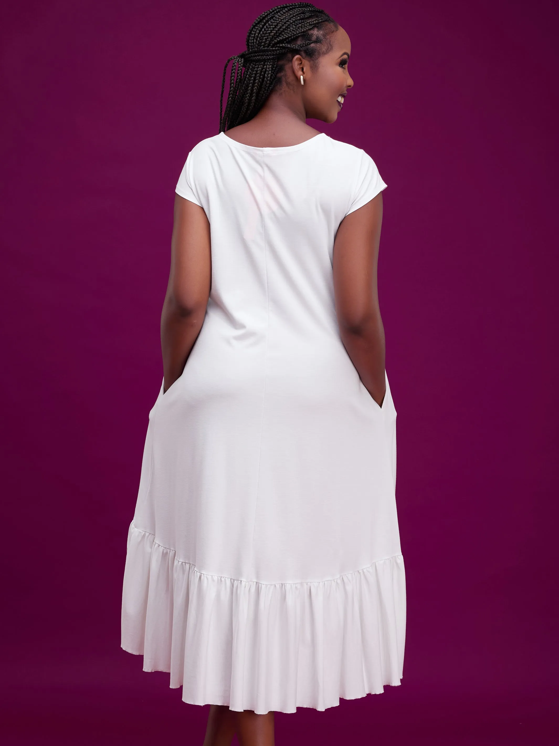 Vivo Lindi High Low Dress - White