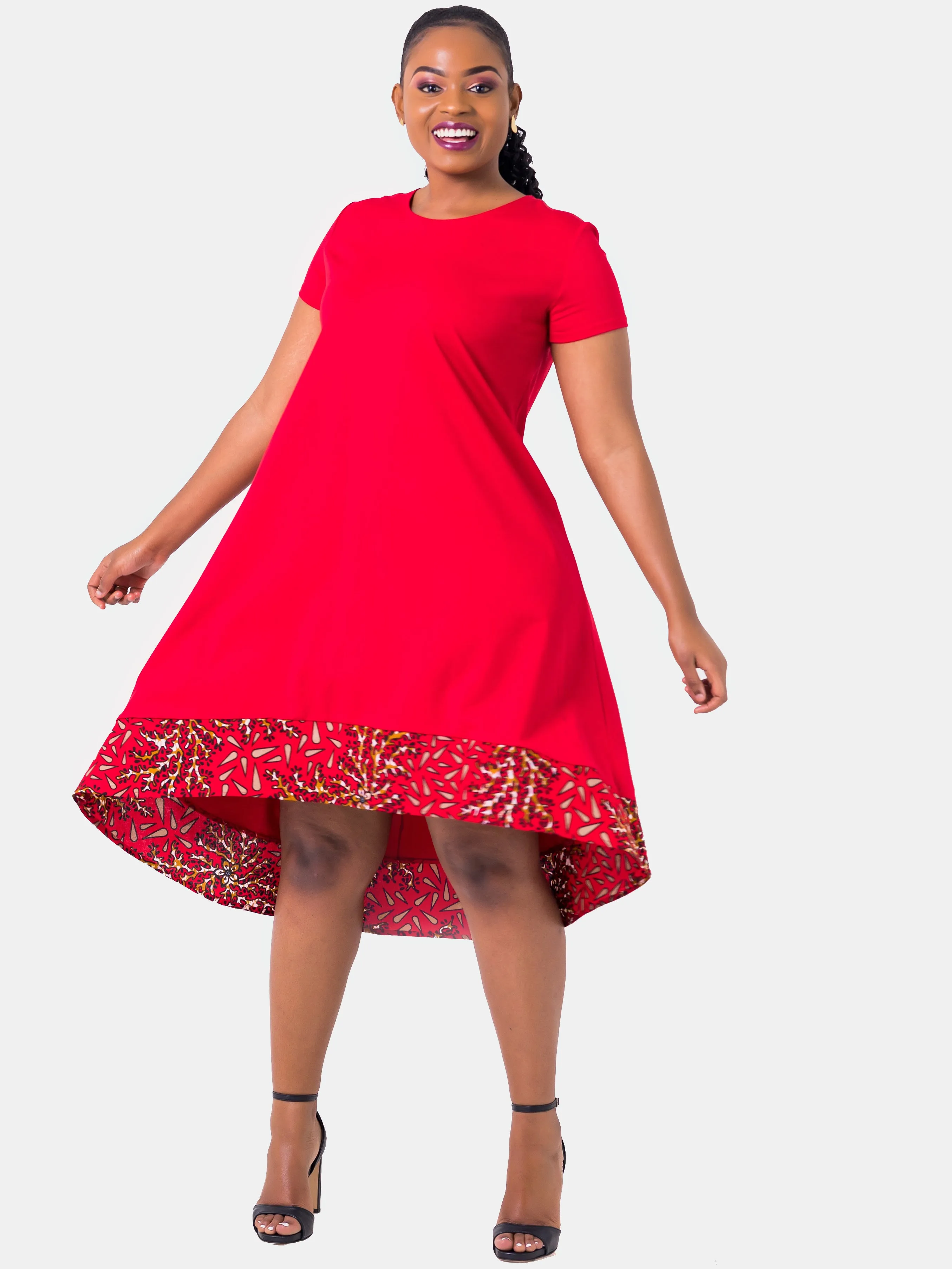 Vivo Mali High Low Dress - Red