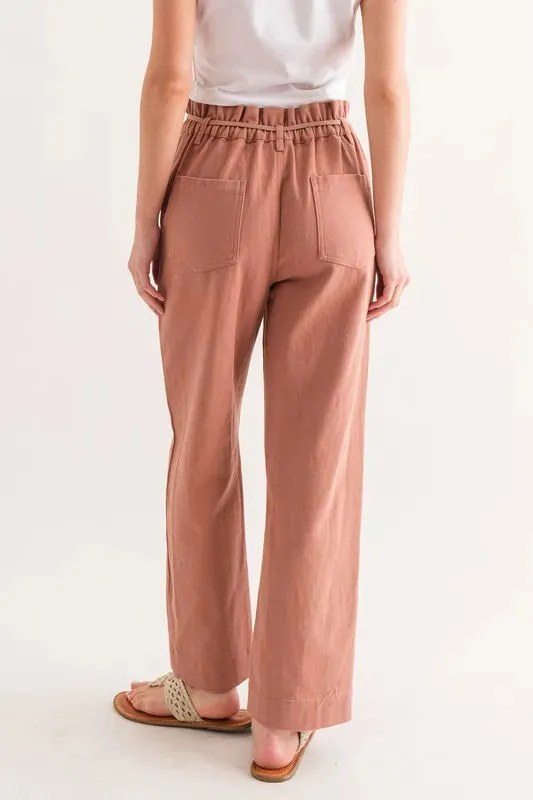 Waist Ribbon Casual Pants