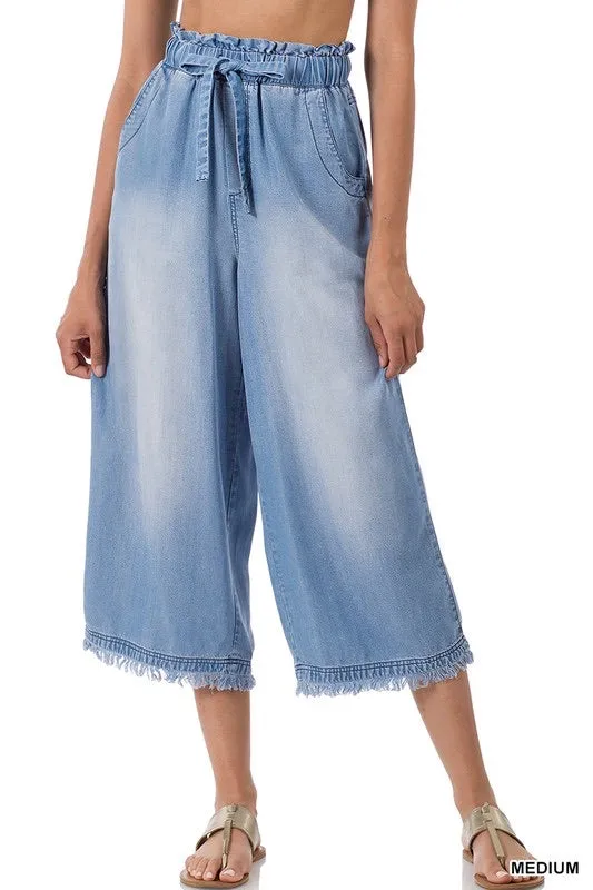 WIDE LEG CROP PANTS