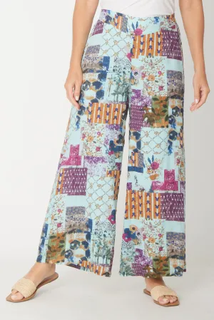 Wide Leg Lined Pant- Mint- 30829
