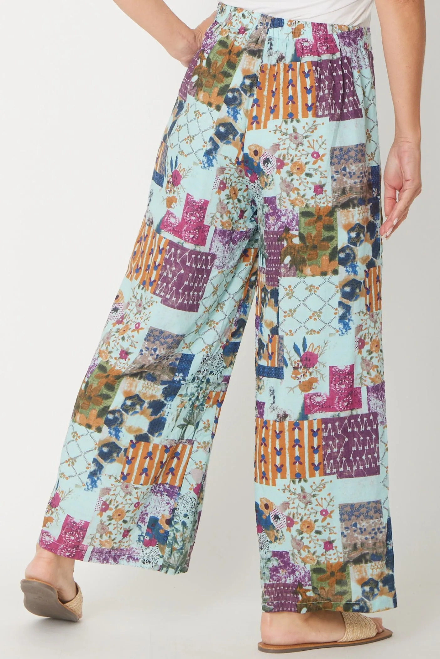 Wide Leg Lined Pant- Mint- 30829