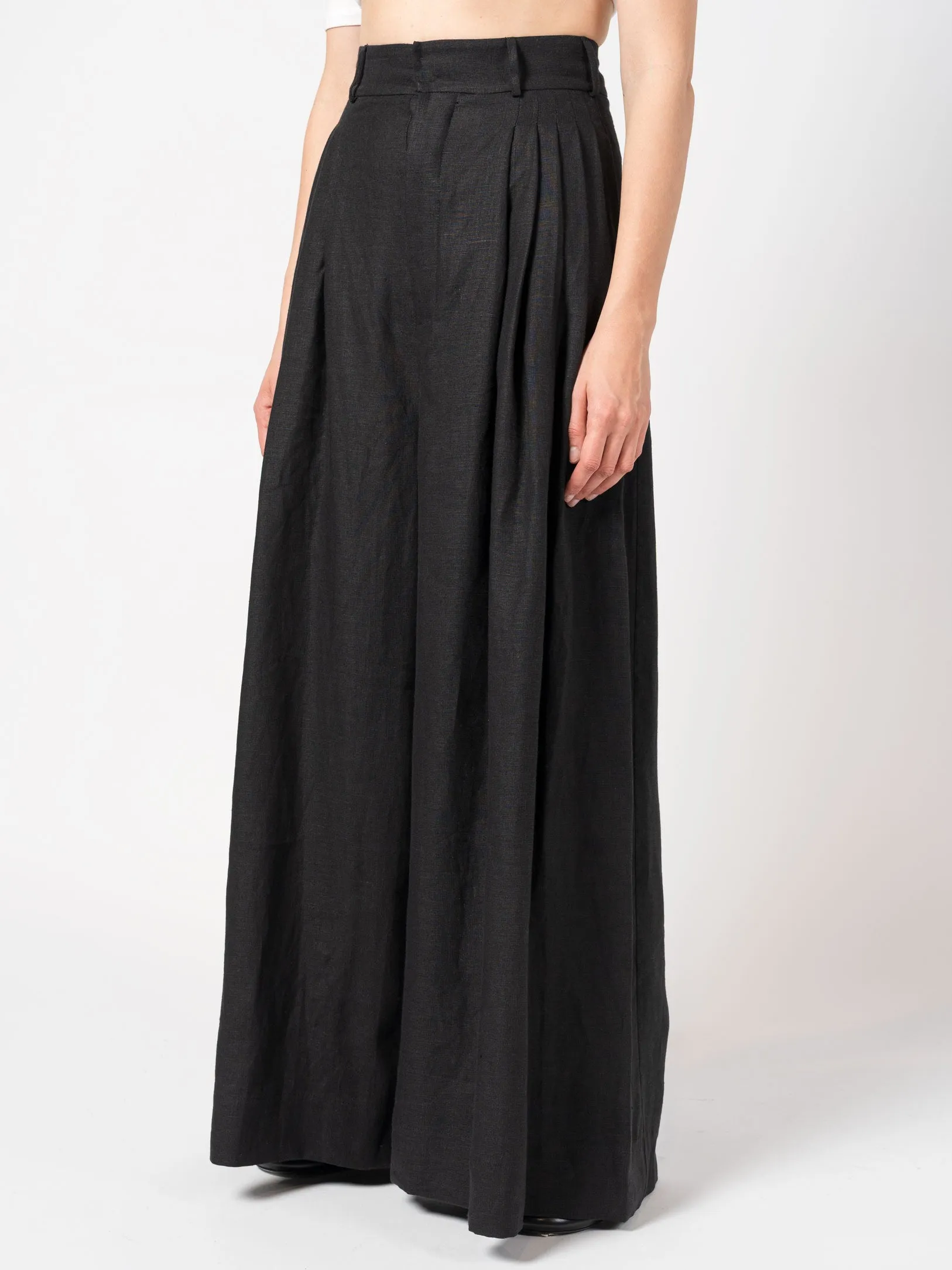 Wide-Leg Linen Pants