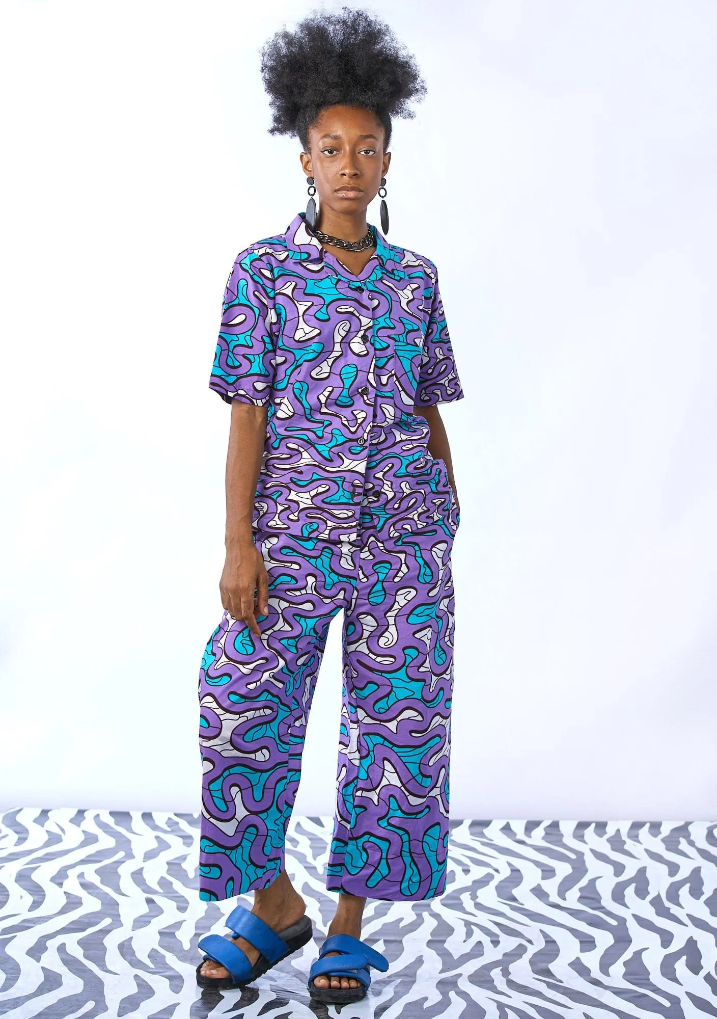 Wide Leg Pants - Maps
