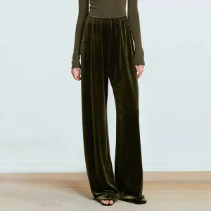 Wide-Leg Velvet Pants