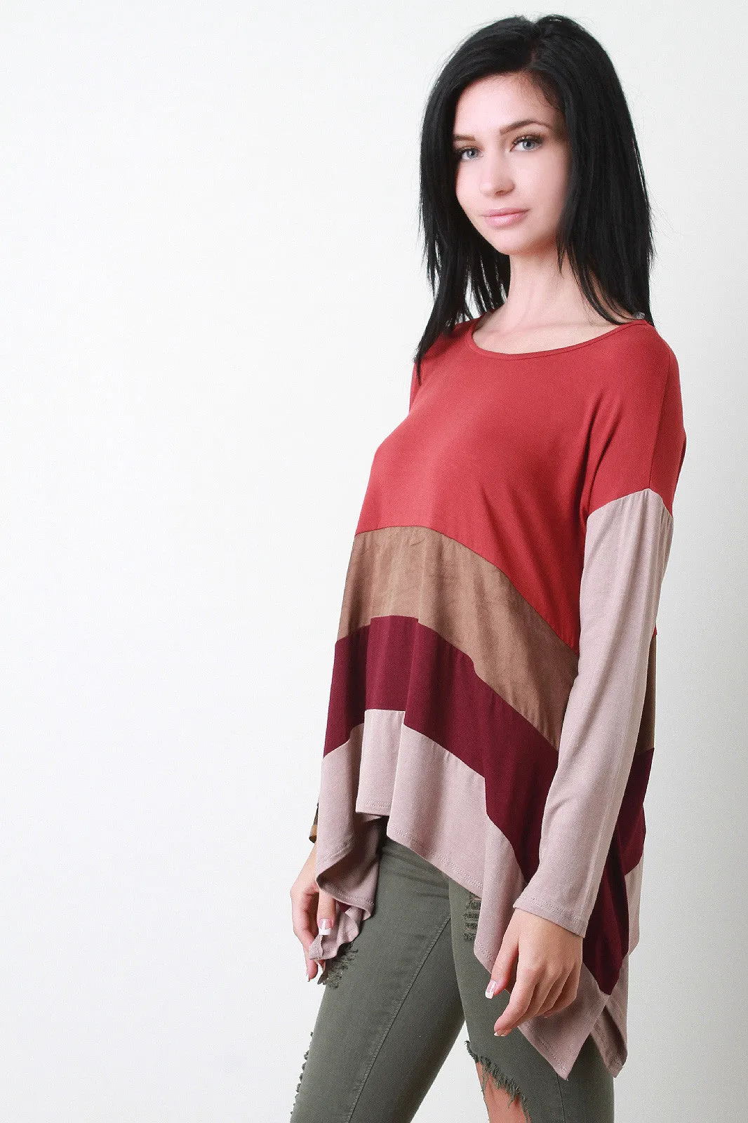 Wide Stripe Asymmetrical Top