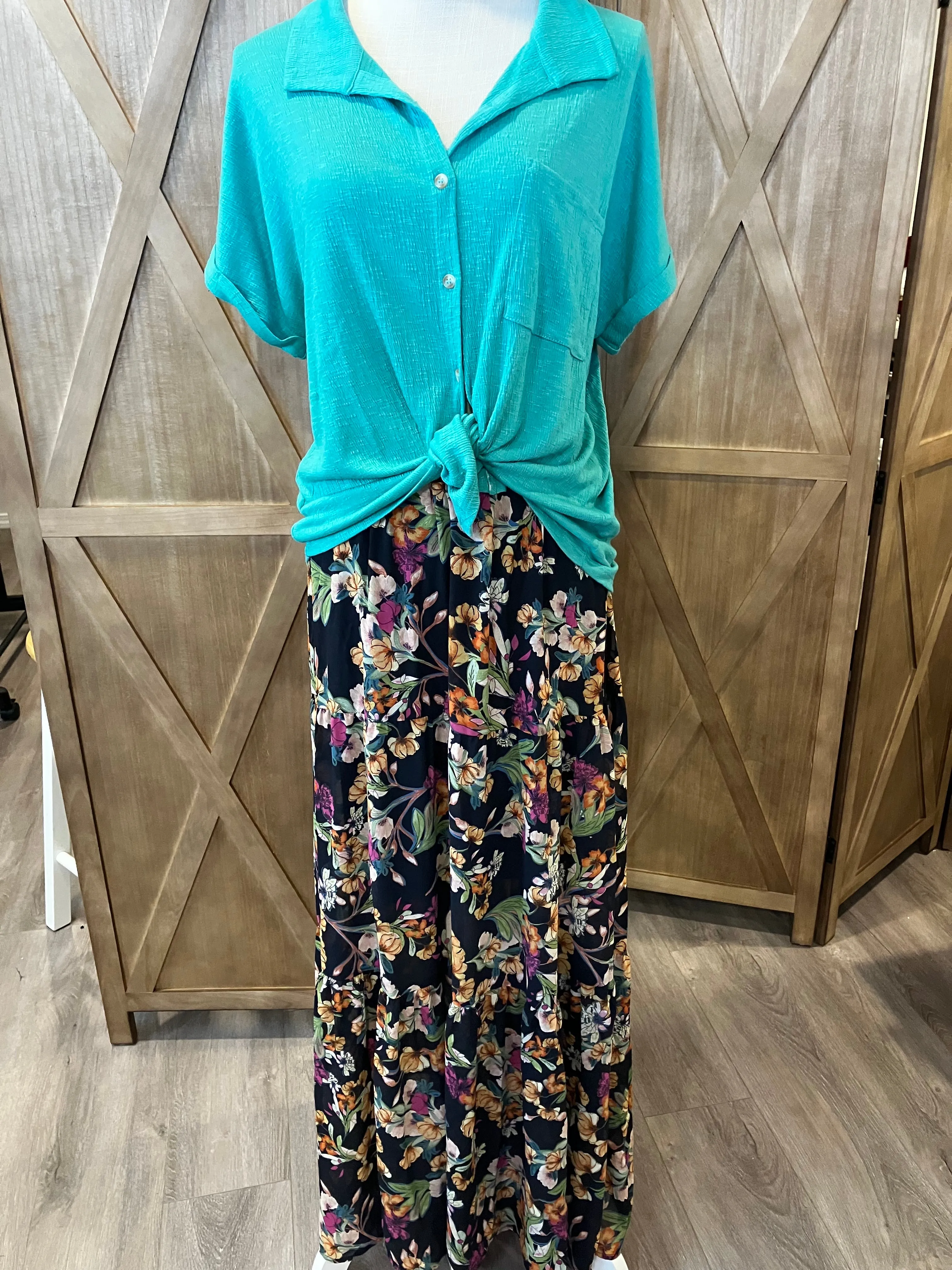 Wild Fields Autumn Floral Maxi Skirt