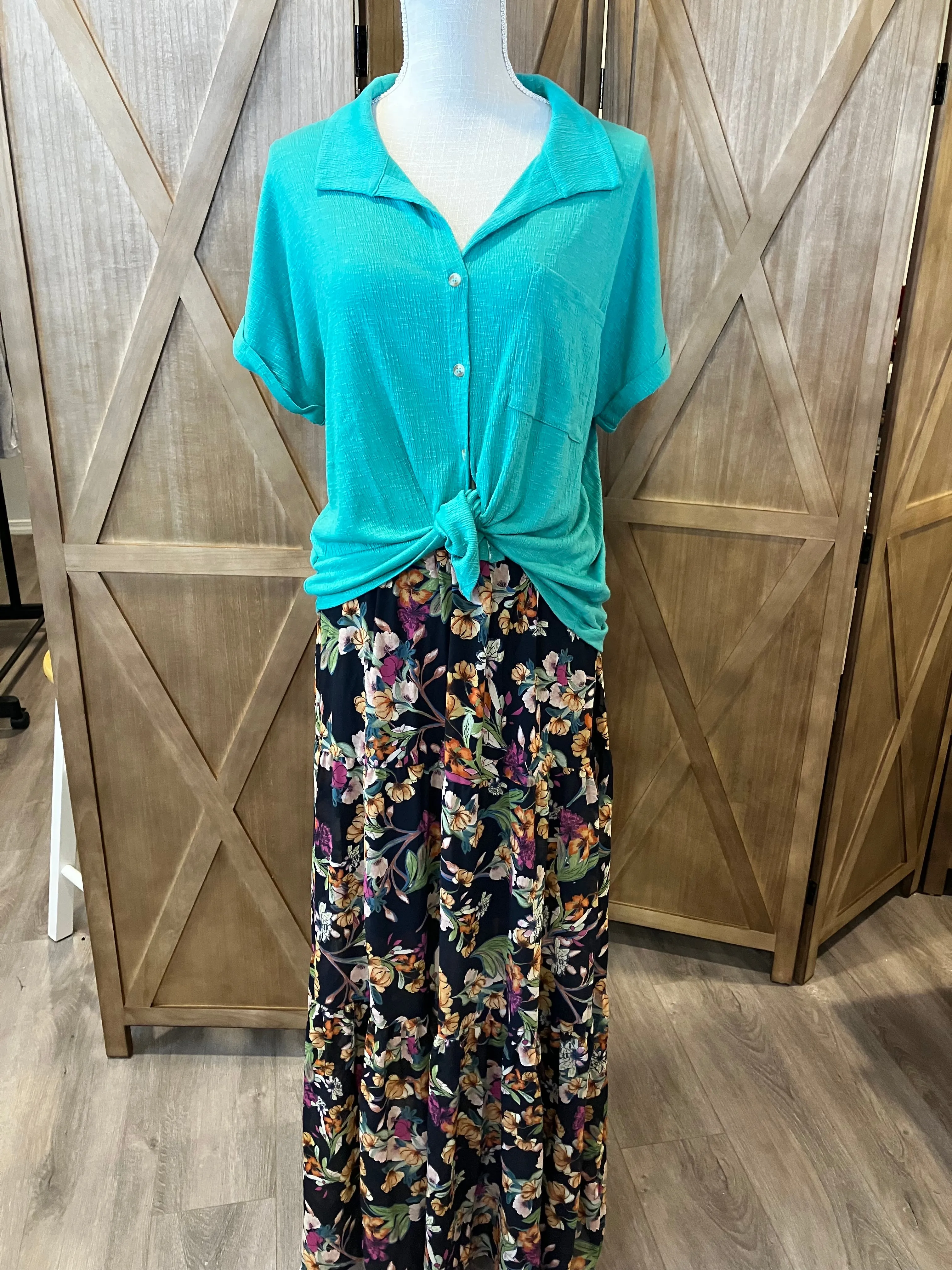 Wild Fields Autumn Floral Maxi Skirt