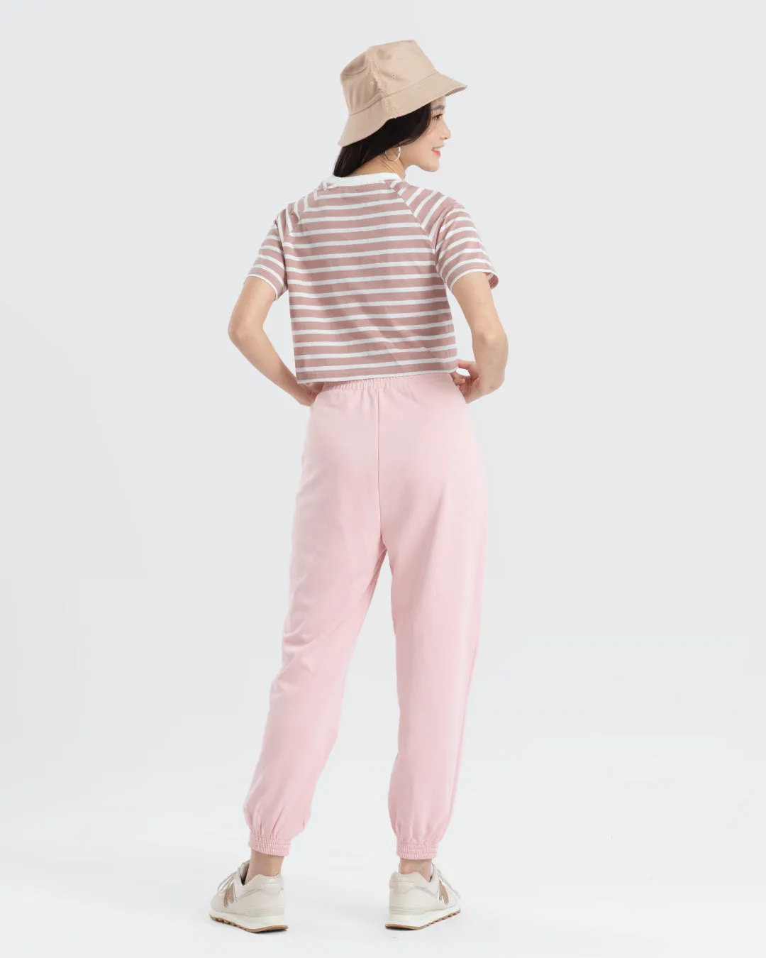 Women Raglan Cropped Top (Stripe)