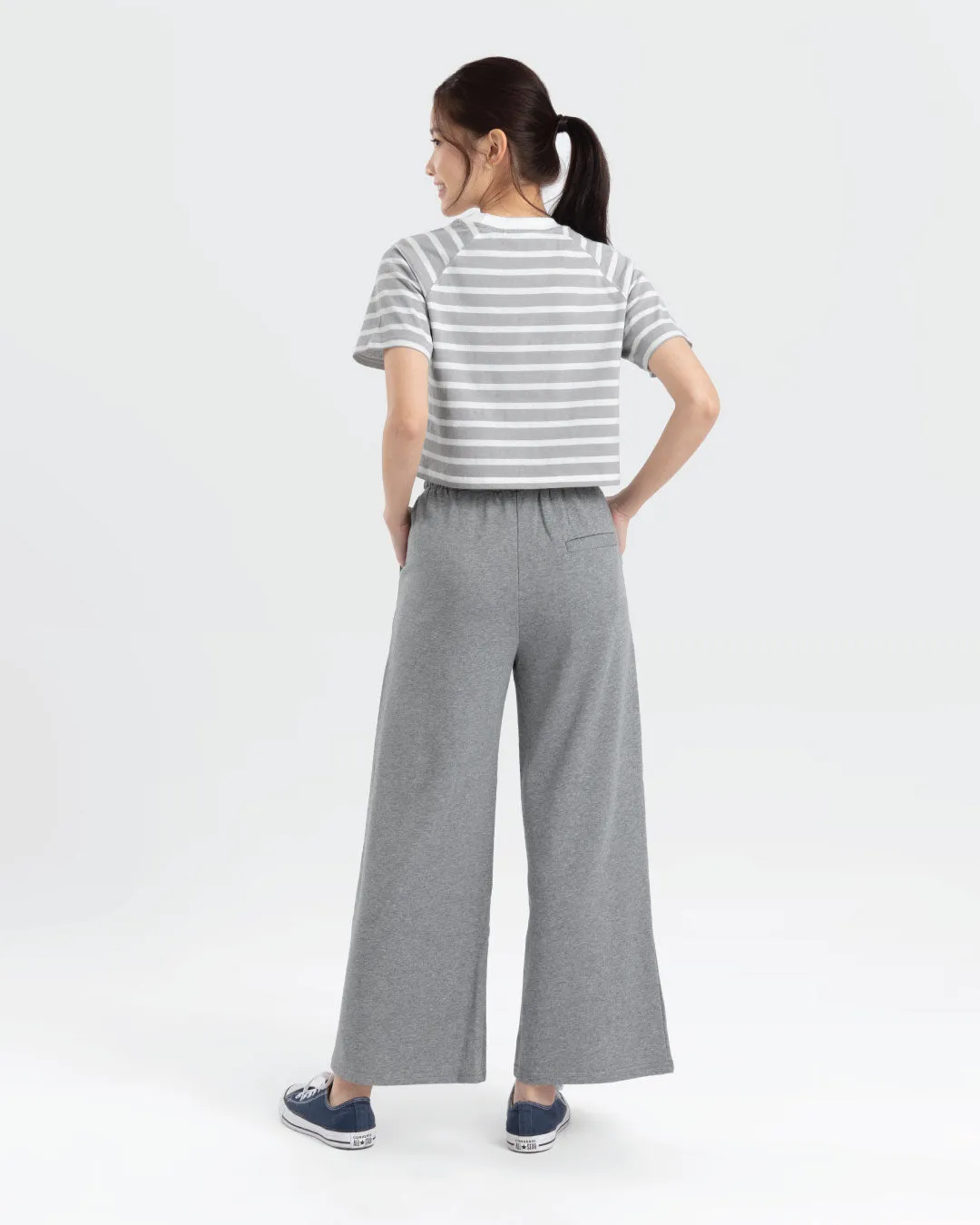 Women Raglan Cropped Top (Stripe)