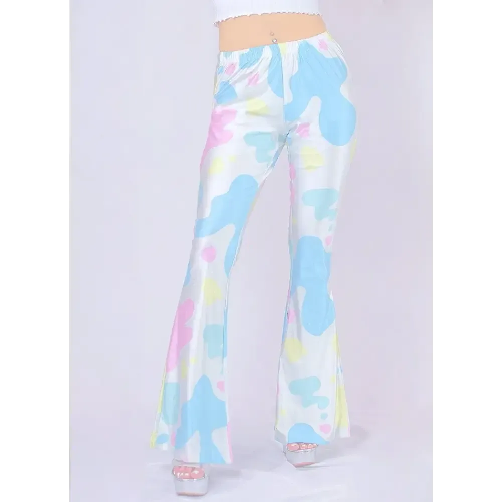 Y2K High Waisted Flare Bottoms Stretchy Fabric Leggings