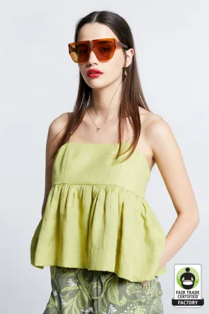 Zestful Top Washed Ramie Lime